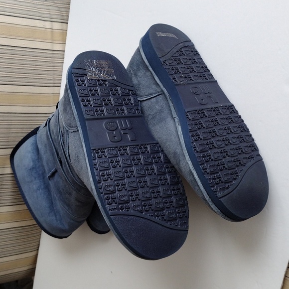 Lamo blue suede faux fur tall booties 10 - Picture 6 of 11